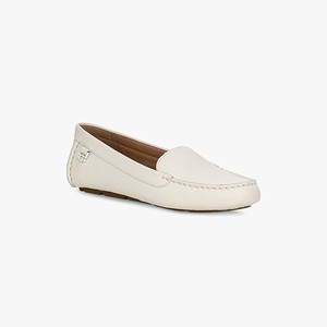 Ugg Flores Leather Women Flats White (6139ZXVJD)